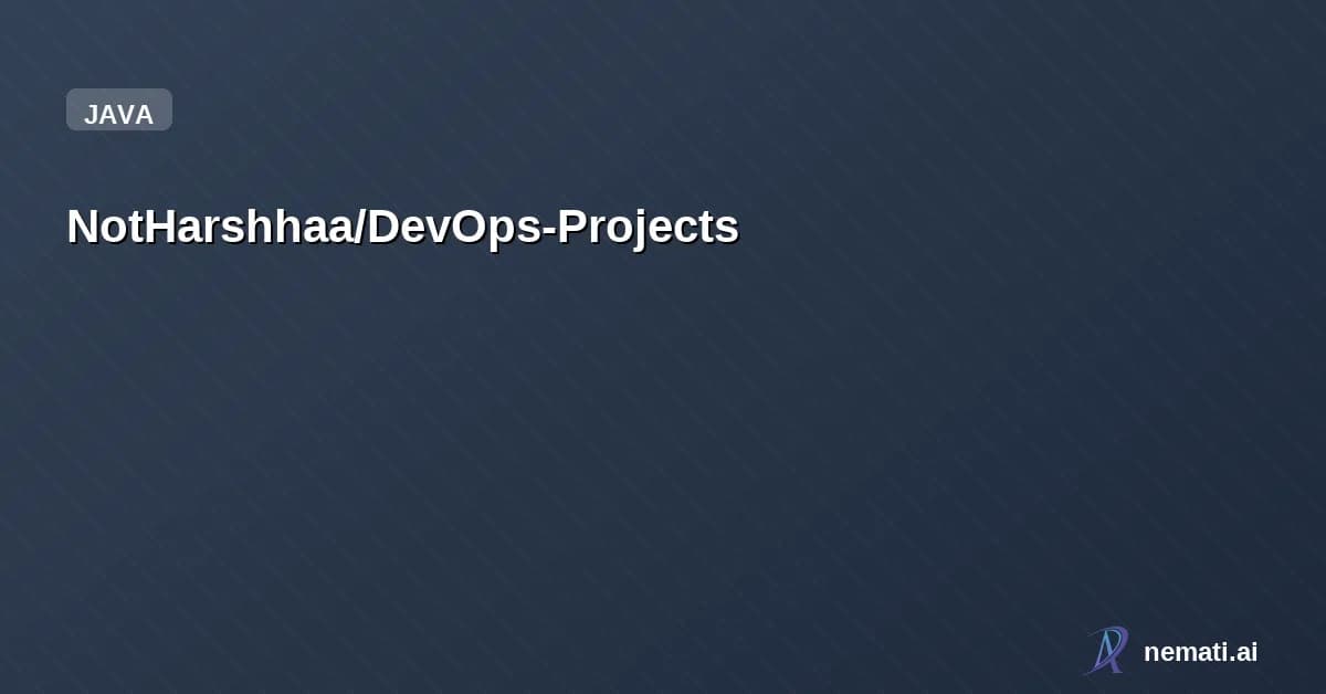 NotHarshhaa/DevOps-Projects — Sponsor
Star