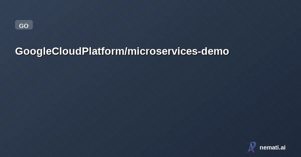 GoogleCloudPlatform/microservices-demo — Star


  

  
    
    


      
        GoogleCloudPlatform /

      microservi