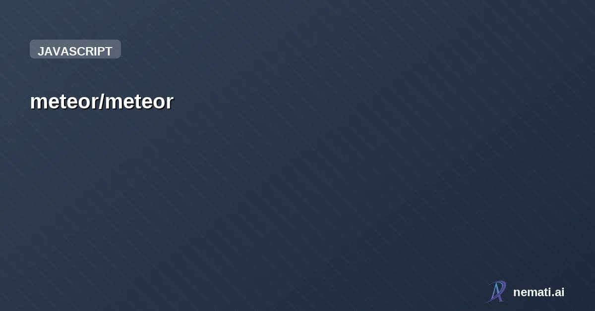 meteor/meteor — Sponsor
    
  



      
            
    

    

        
          Star


  
