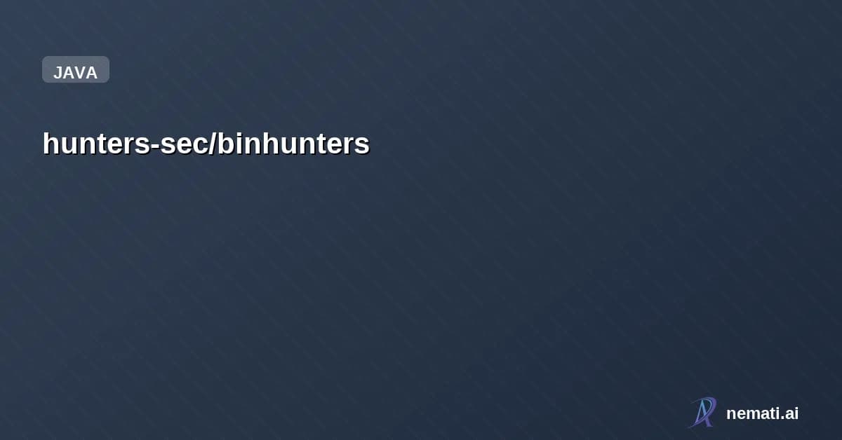 hunters-sec/binhunters — ghidra but on steroids for hunters