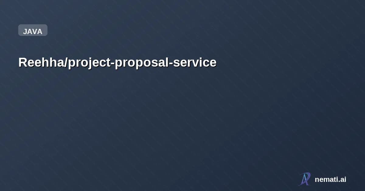 Reehha/project-proposal-service