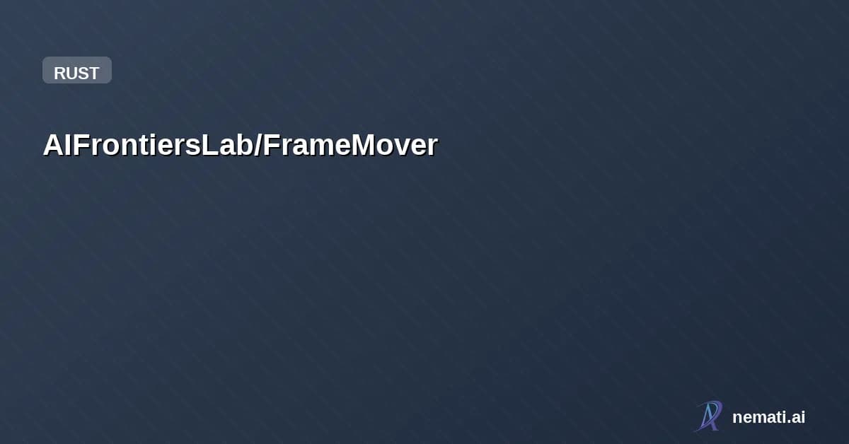 AIFrontiersLab/FrameMover — Photo selection app in mac