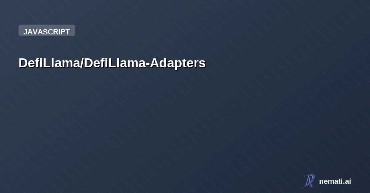 DefiLlama/DefiLlama-Adapters