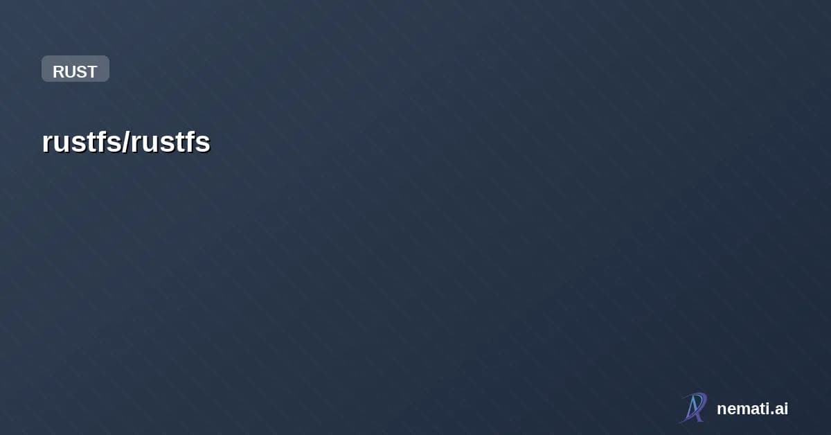 rustfs/rustfs — Star


  

  
    
    


      
        rustfs /

      rustfs  

    
      🚀2