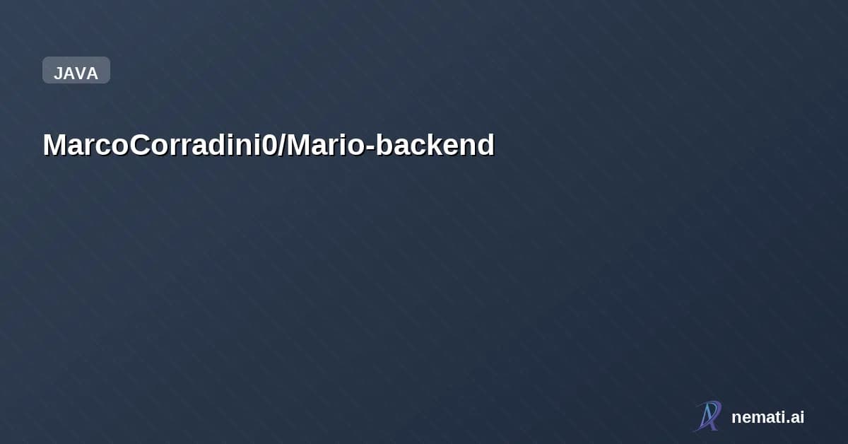 MarcoCorradini0/Mario-backend