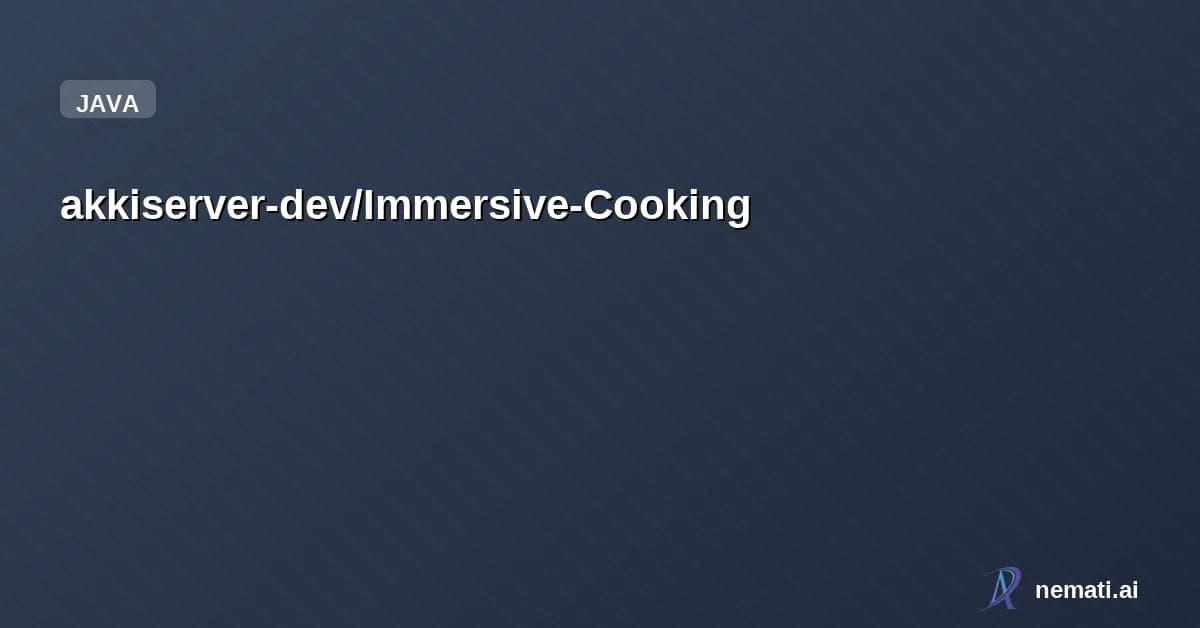 akkiserver-dev/Immersive-Cooking — A Immersive Engineering addon adding multiblock integration for Farmer's Delight