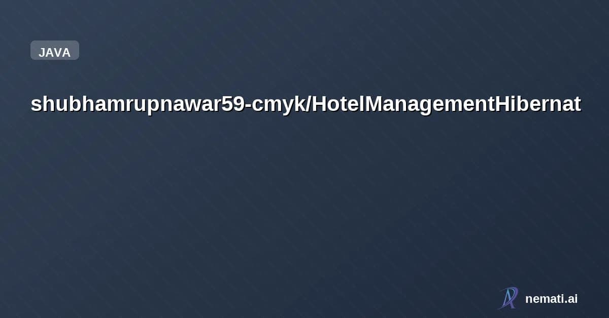 shubhamrupnawar59-cmyk/HotelManagementHibernat