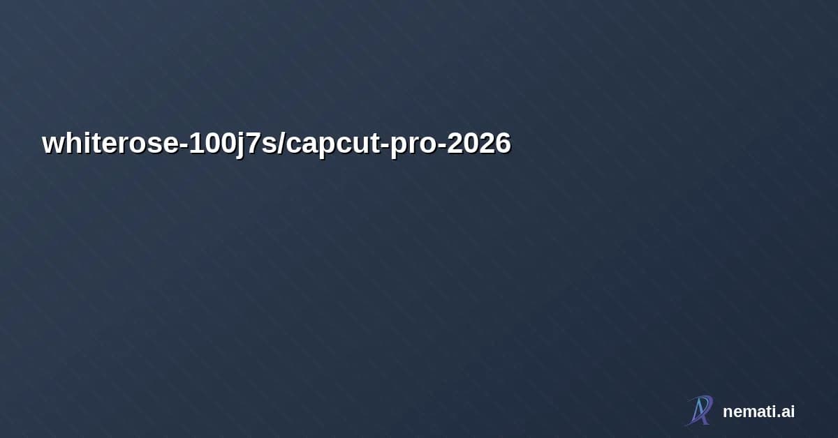 whiterose-100j7s/capcut-pro-2026 — CapCut Pro is a video editing suite that provides multi‑track timeline editing,