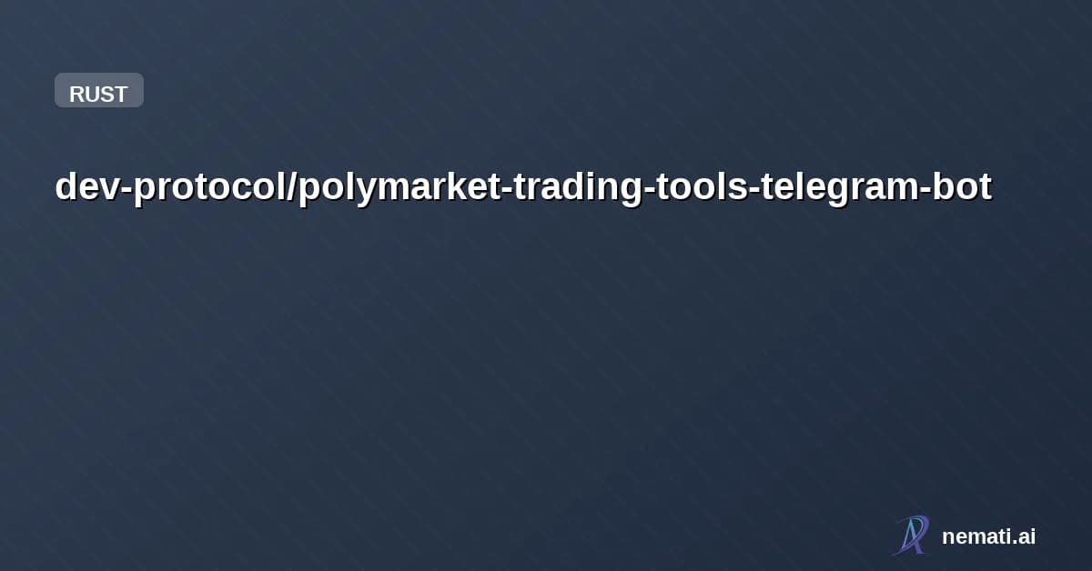 dev-protocol/polymarket-trading-tools-telegram-bot — 🚀https://t.me/soulcrancerdev polymarket copy trading bot polymarket arbitrage bo