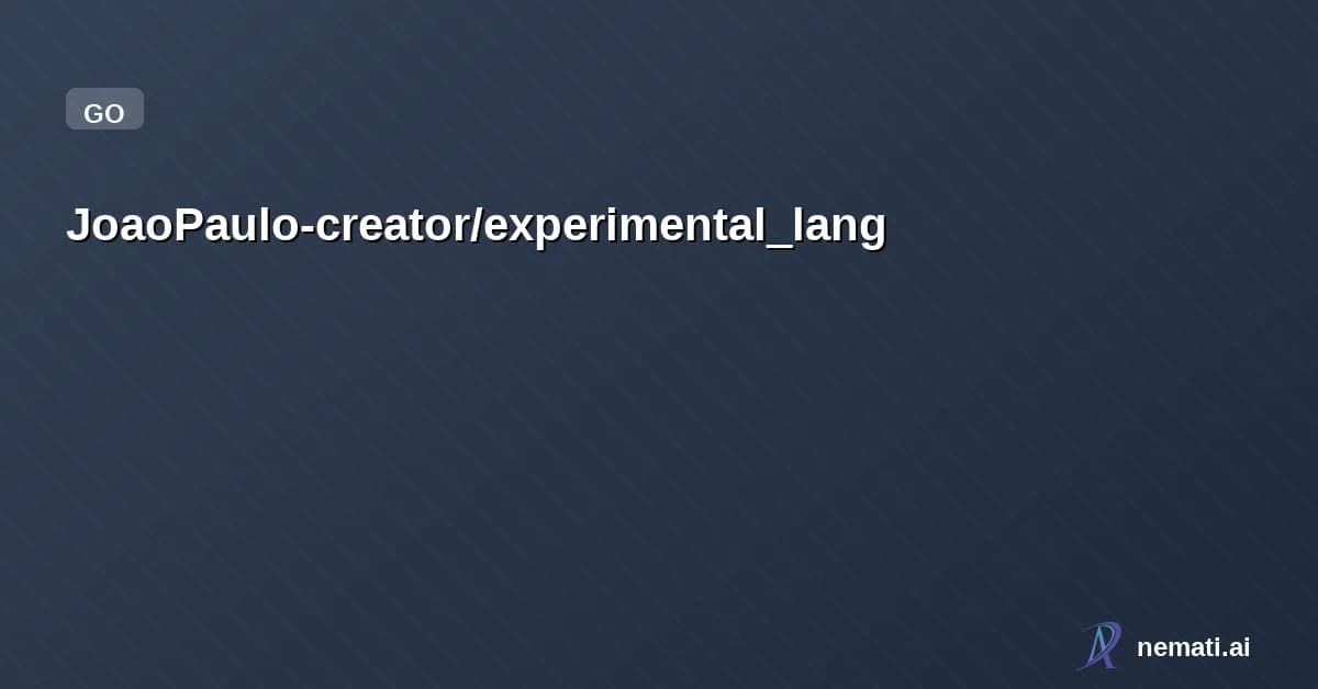 JoaoPaulo-creator/experimental_lang — experimental lang that compiles to Java