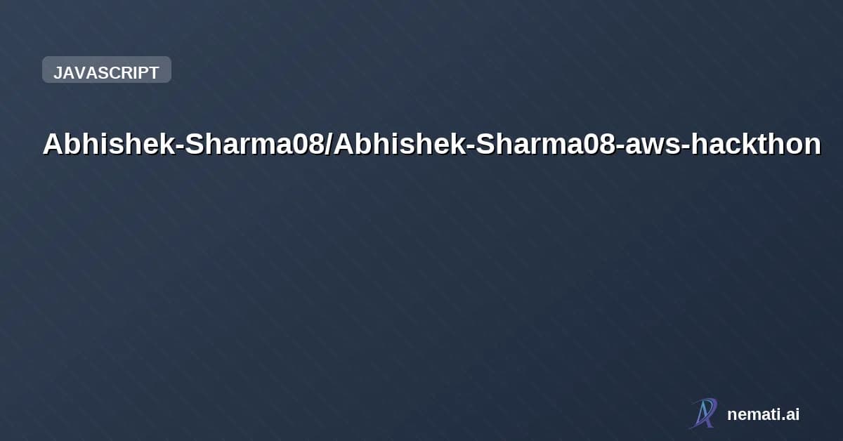 Abhishek-Sharma08/Abhishek-Sharma08-aws-hackthon