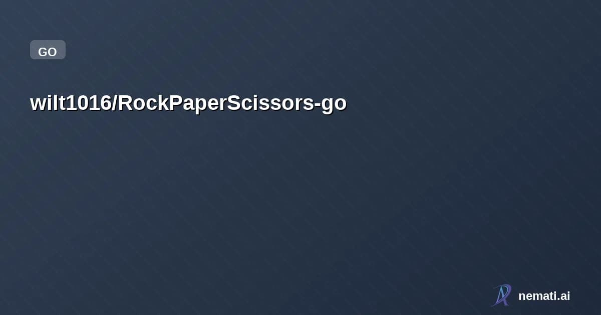 wilt1016/RockPaperScissors-go — a CLI rock paper scissors game