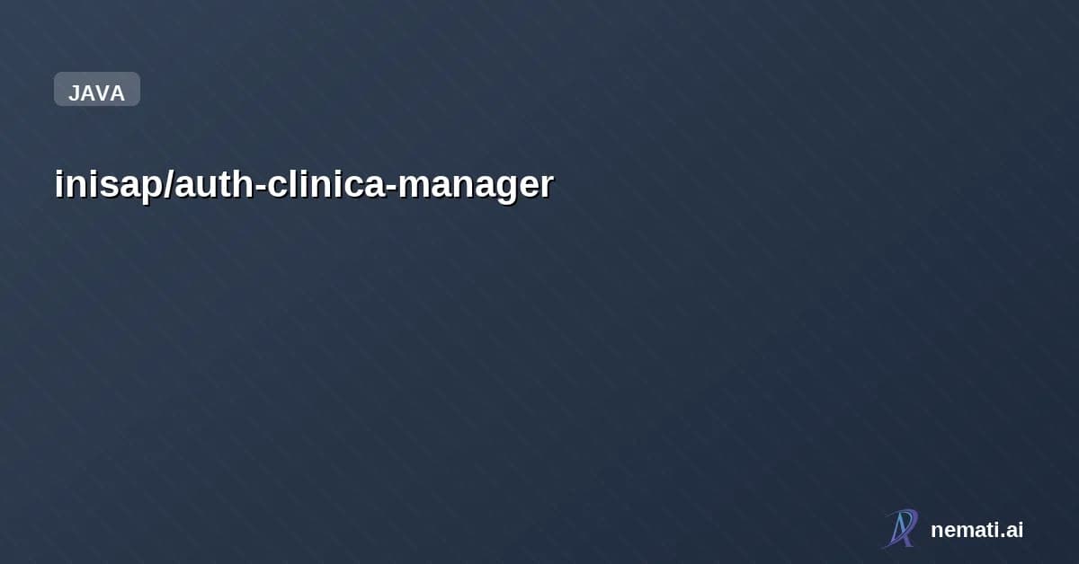 inisap/auth-clinica-manager — projeto postech fiap fase 5