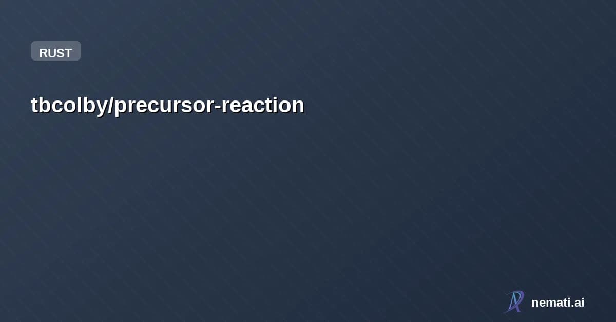 tbcolby/precursor-reaction — Reaction-Diffusion for Precursor — Gray-Scott emergent patterns on 1-bit display