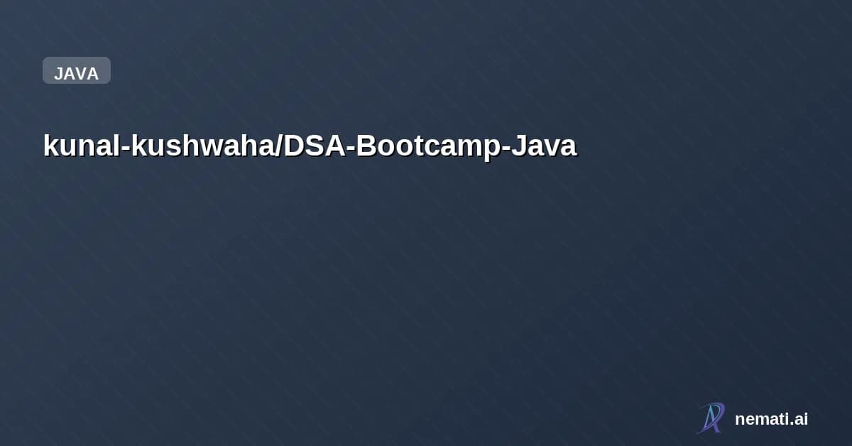kunal-kushwaha/DSA-Bootcamp-Java — Sponsor
    
  



      
            
    

    

        
          Star


  
