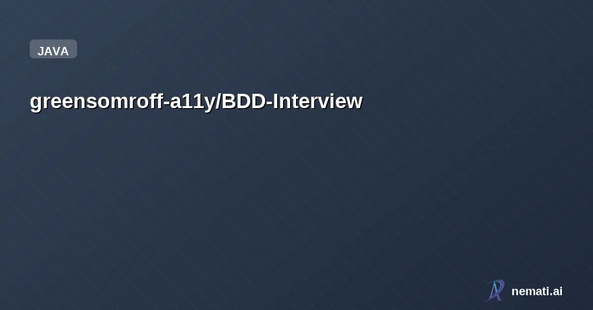 greensomroff-a11y/BDD-Interview