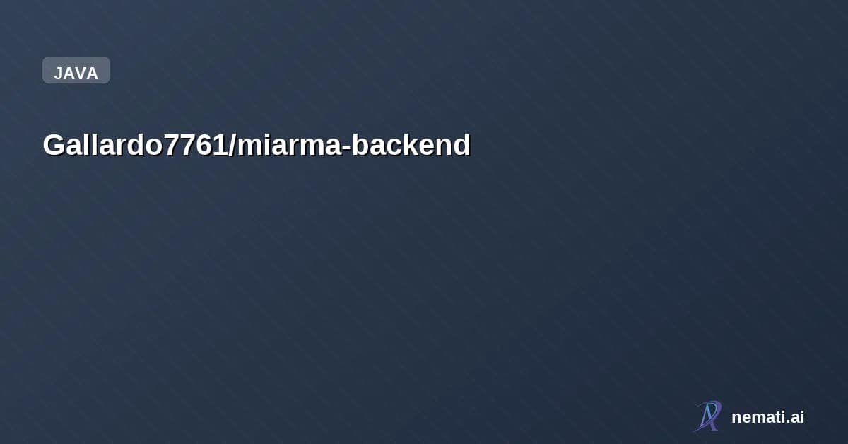 Gallardo7761/miarma-backend — Backend that powers all my services.