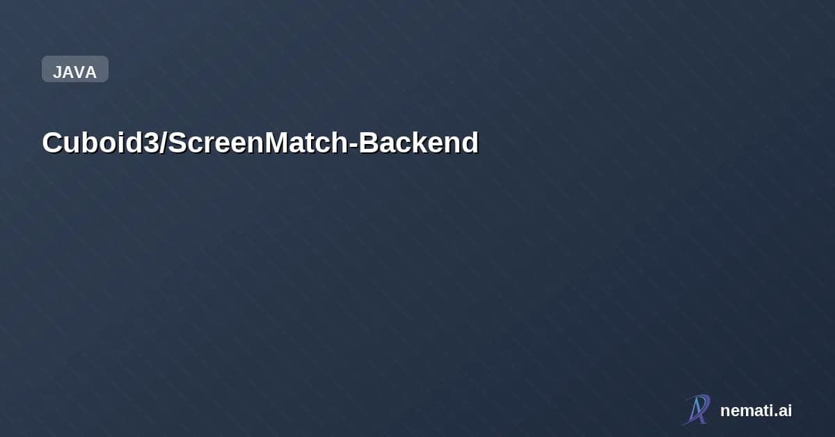 Cuboid3/ScreenMatch-Backend