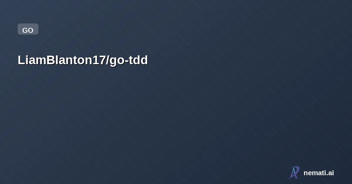 LiamBlanton17/go-tdd — An independent work through of Learn Go with tests.