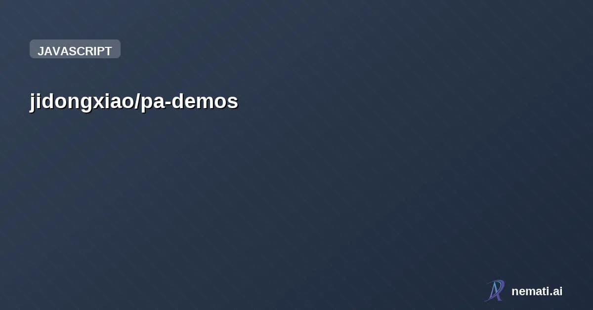jidongxiao/pa-demos — Demos on PA