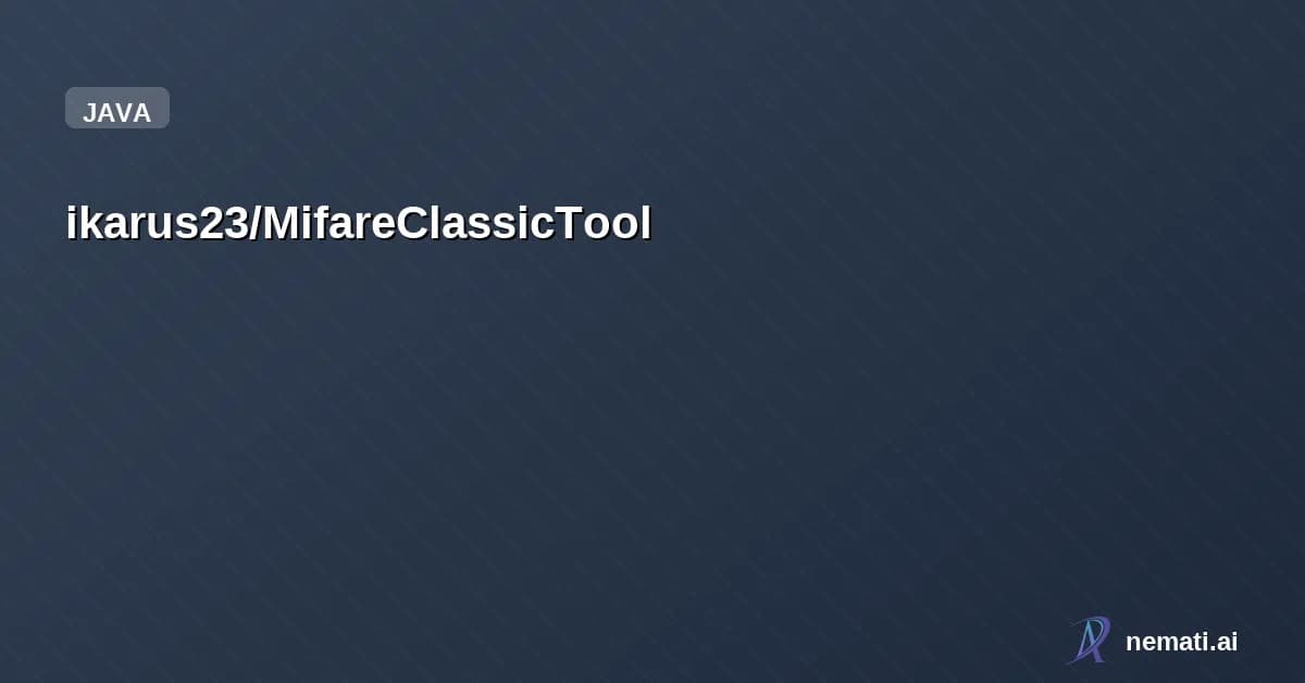 ikarus23/MifareClassicTool — Star


  

  
    
    


      
        ikarus23 /

      MifareClassicTool  


