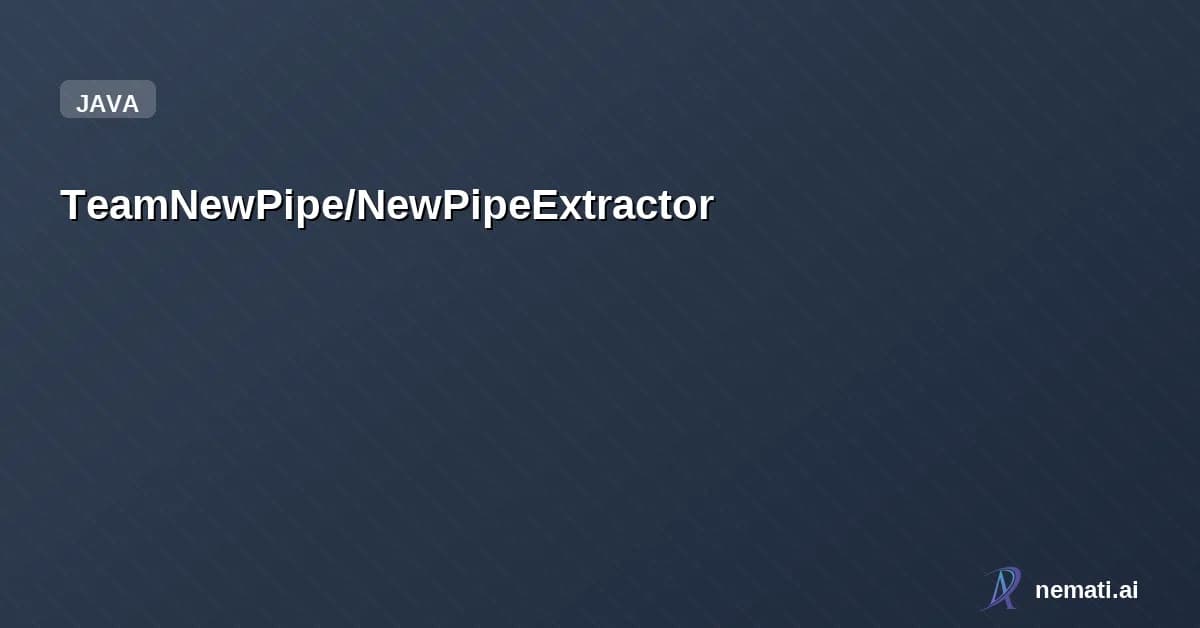 TeamNewPipe/NewPipeExtractor — Star
TeamNewPipe /
NewPipeExtractor