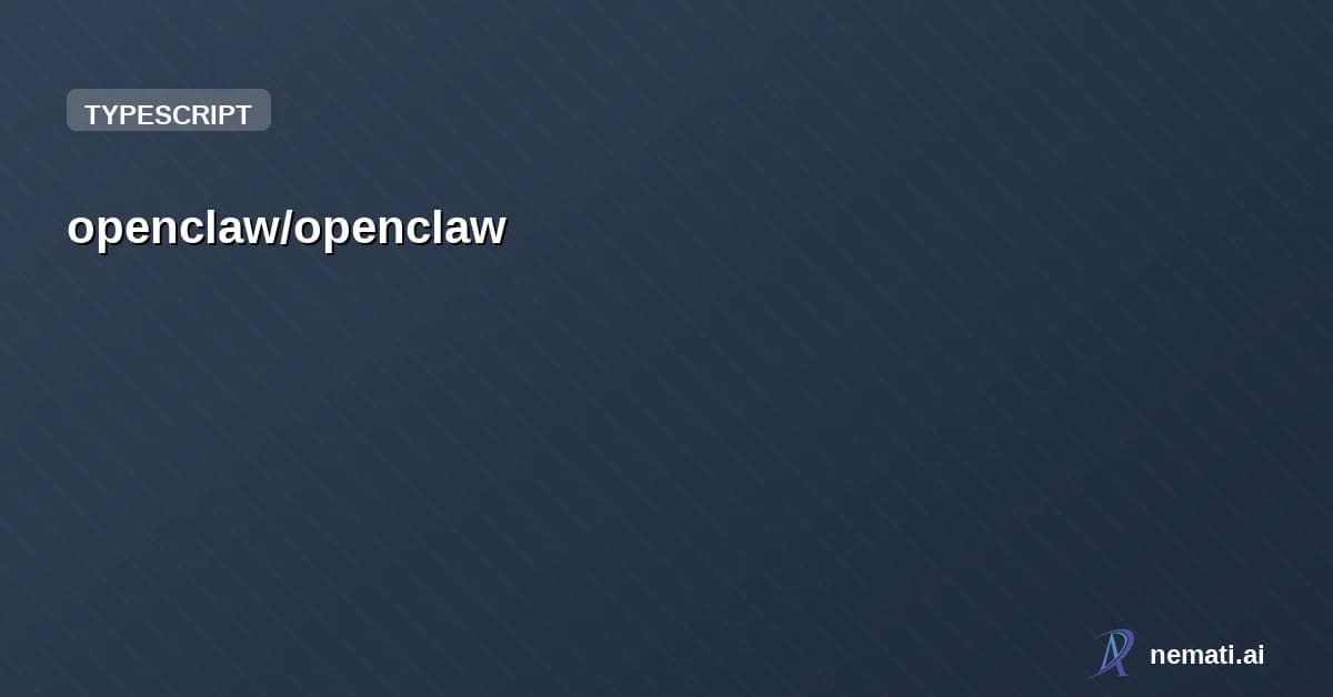 openclaw/openclaw — Sponsor
    
  



      
            
    

    

        
          Star


  
