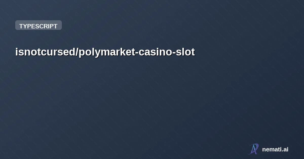 isnotcursed/polymarket-casino-slot — A candy-themed slot machine powered by Polymarket prediction markets!
