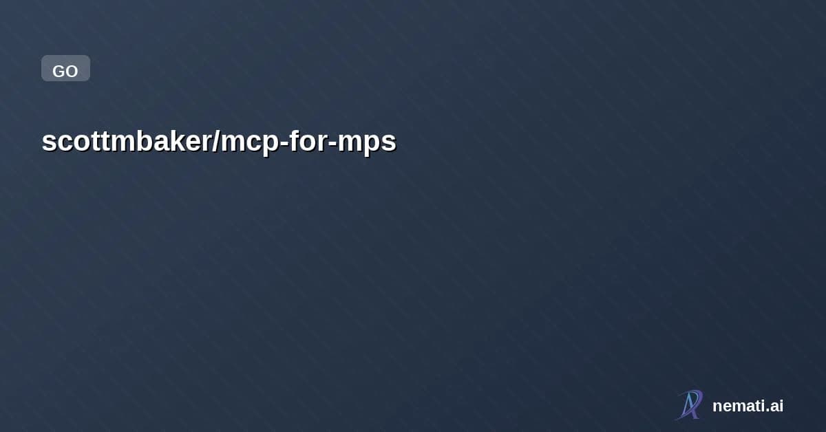 scottmbaker/mcp-for-mps — Experimental Model-Context-Protocol (MCP) for MPS Service