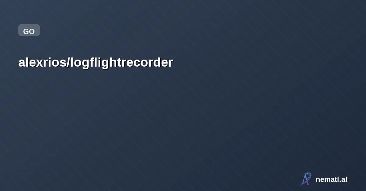 alexrios/logflightrecorder — A zero-allocation slog.Handler that maintains a circular buffer of recent log ev