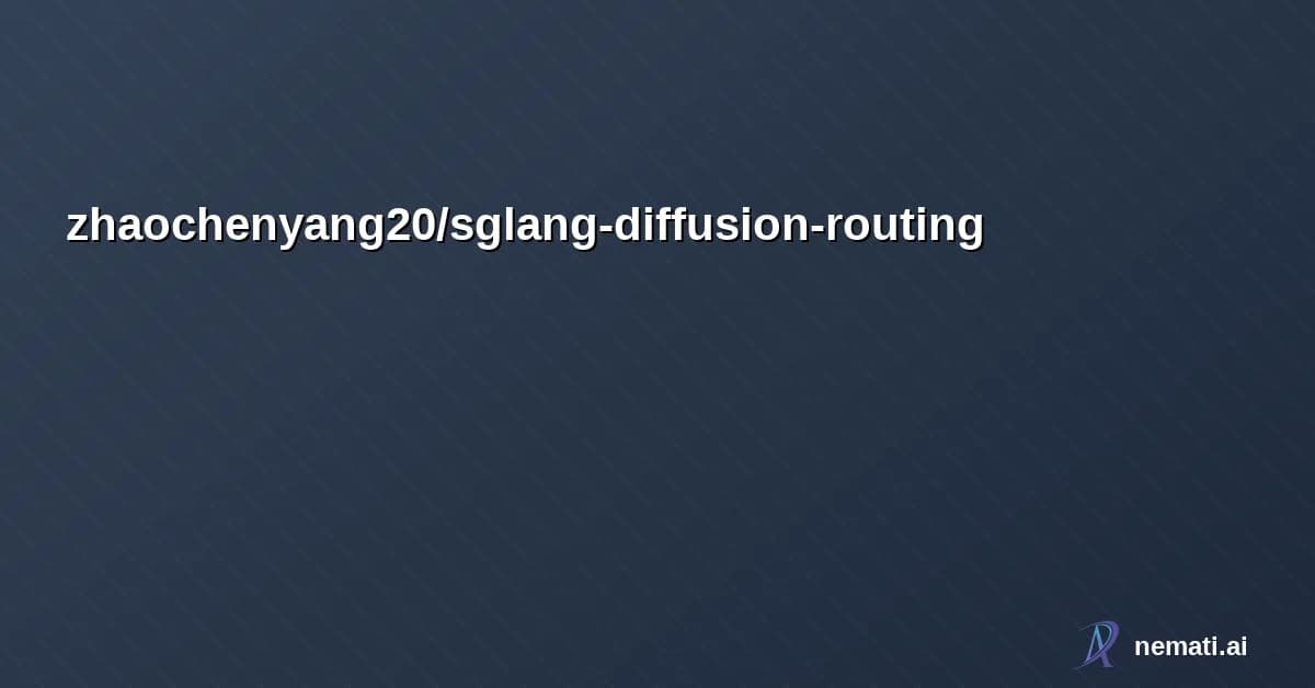 zhaochenyang20/sglang-diffusion-routing — A demonstrative example of running SGLang Diffusion with DP router