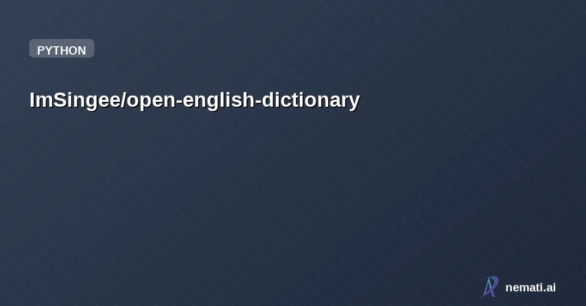 ImSingee/open-english-dictionary