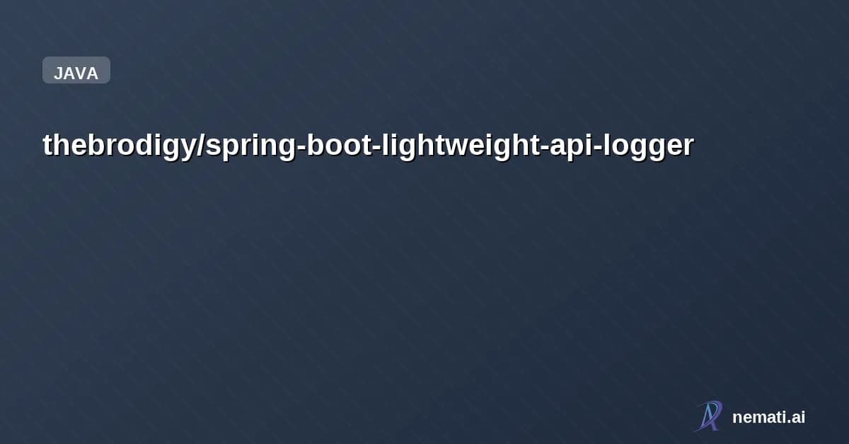 thebrodigy/spring-boot-lightweight-api-logger