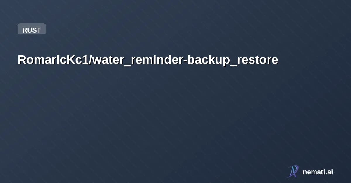 RomaricKc1/water_reminder-backup_restore — Helper app for  water reminder android app