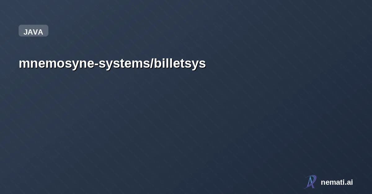 mnemosyne-systems/billetsys — Modern support ticket solution