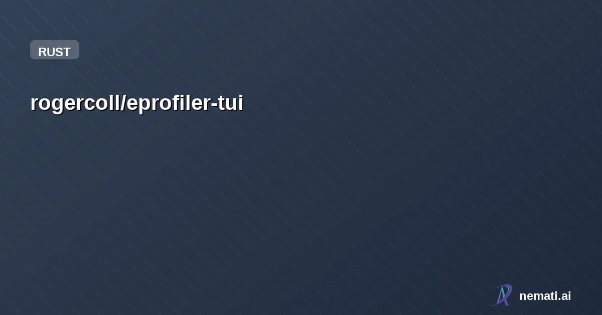 rogercoll/eprofiler-tui — eBPF profiler flamegraph based TUI 🐧🐝 