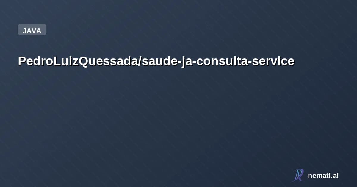 PedroLuizQuessada/saude-ja-consulta-service — Microsserviço de consultas. Compõe o projeto saude-ja. Projeto desenvolvido ao l