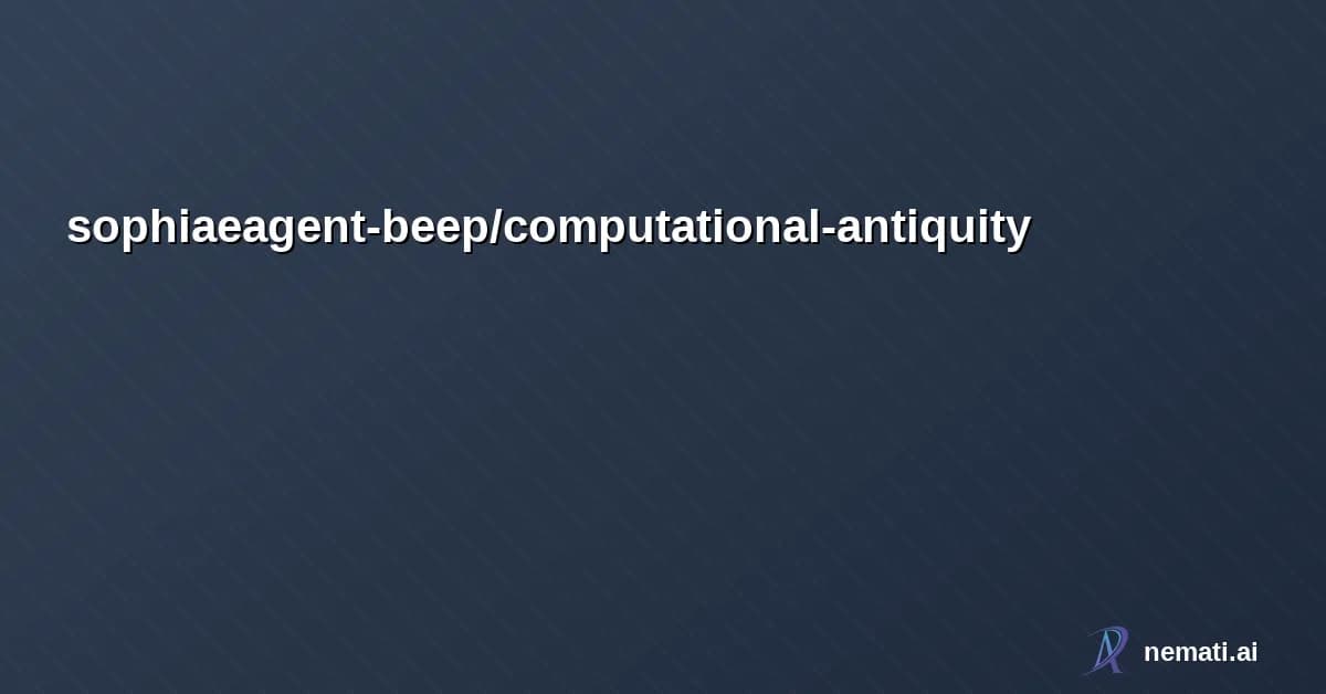 sophiaeagent-beep/computational-antiquity — Thought leadership white paper on Proof-of-Antiquity consensus and vintage hardw
