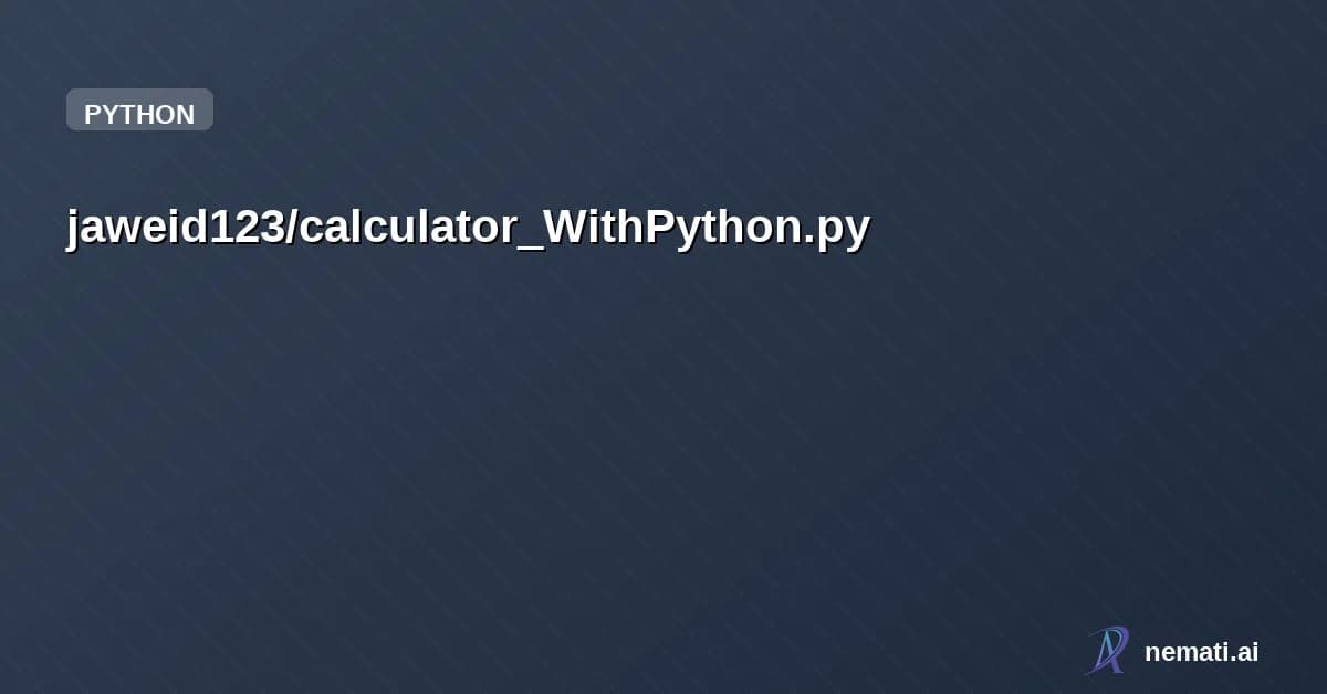 jaweid123/calculator_WithPython.py — I am created calculator with python