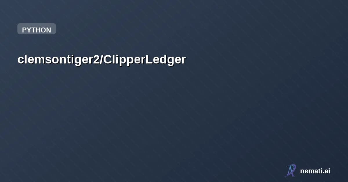 clemsontiger2/ClipperLedger