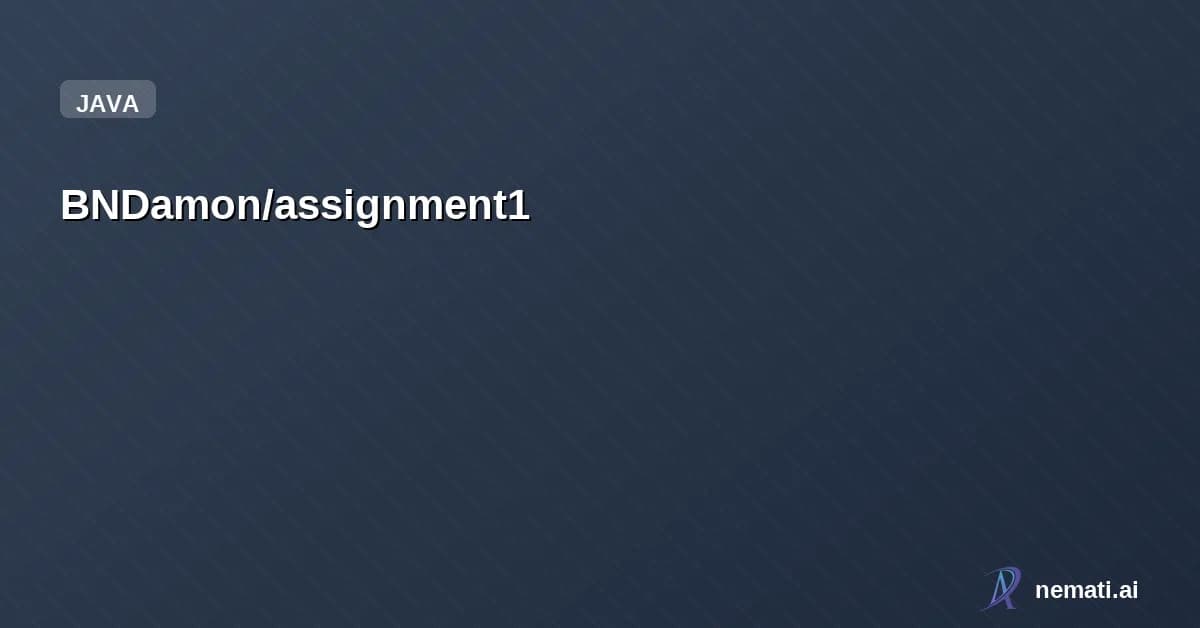 BNDamon/assignment1