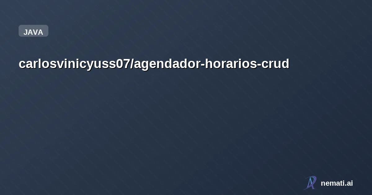 carlosvinicyuss07/agendador-horarios-crud — Projeto simples com intuito de ter experiência no desenvolvimento de CRUD básico