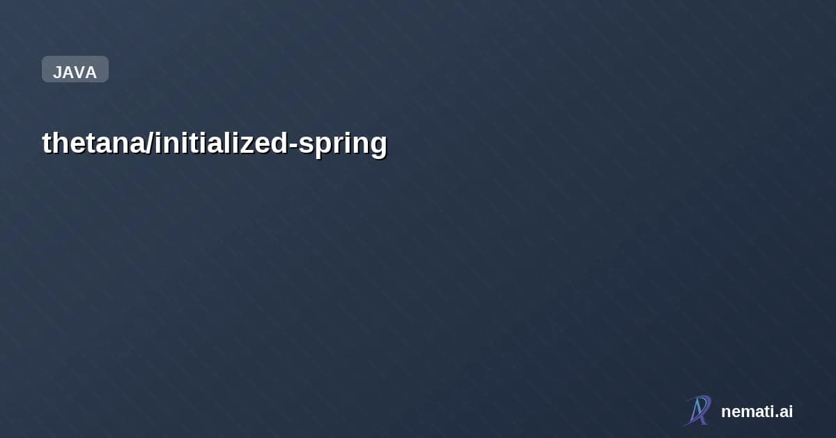 thetana/initialized-spring — 스프링 프로젝트 초기 셋팅 값을 저장해두는 레포