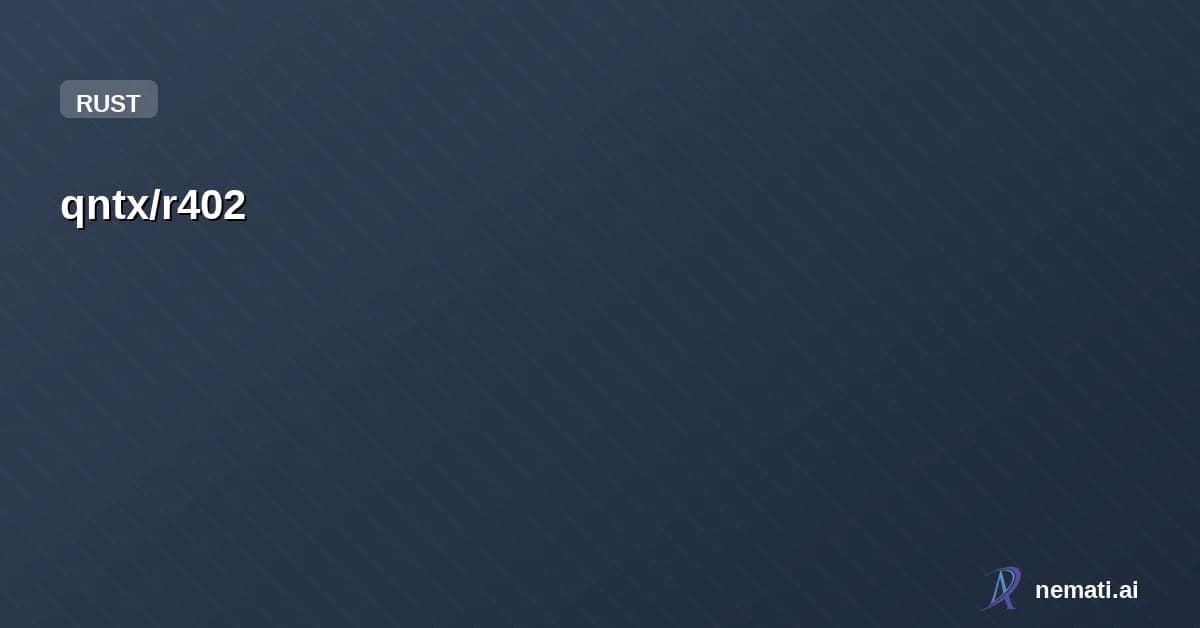 qntx/r402 — x402 Payment Protocol SDK for Rust.