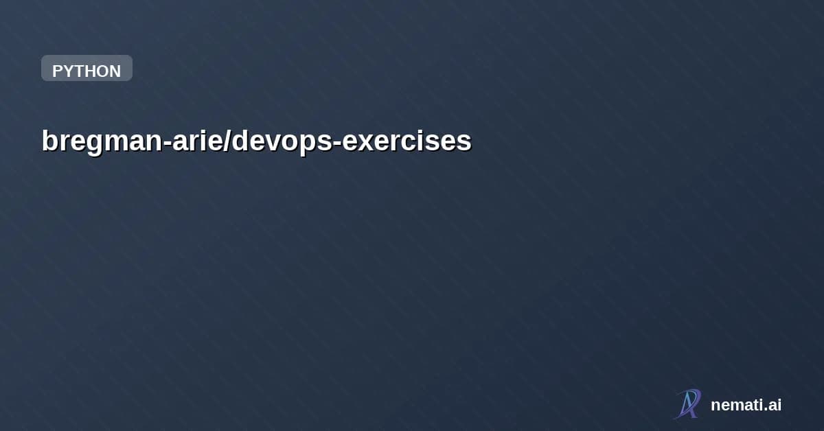 bregman-arie/devops-exercises — Sponsor
    
  



      
            
    

    

        
          Star


  
