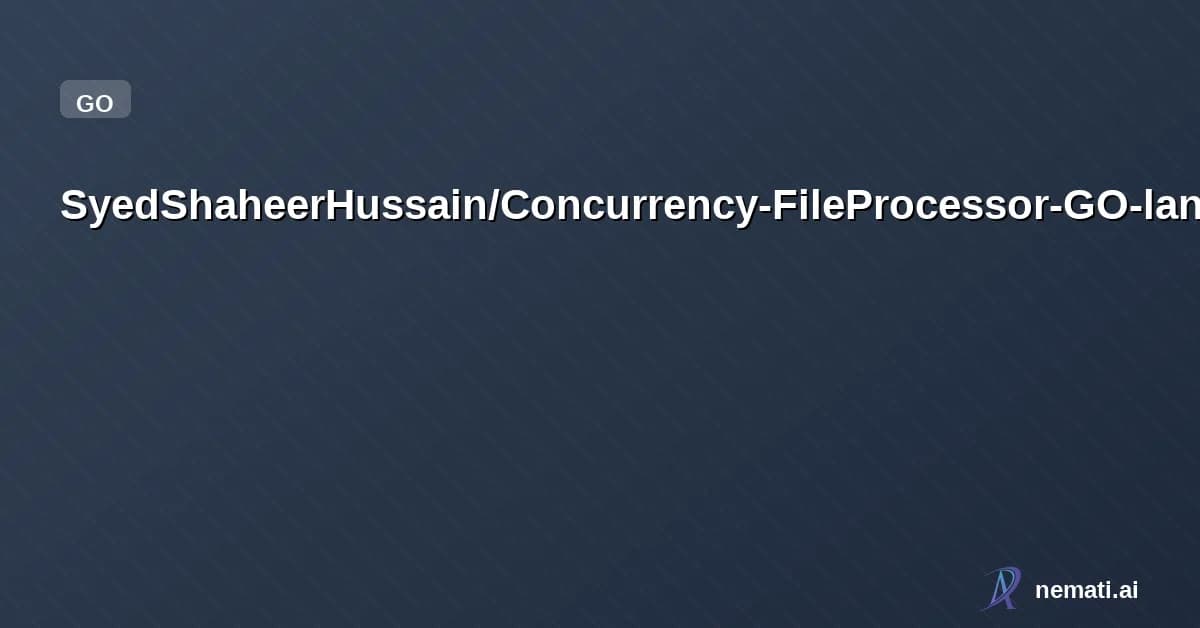 SyedShaheerHussain/Concurrency-FileProcessor-GO-lang — High-performance concurrent file processor in Go with live metrics, autoscaling 