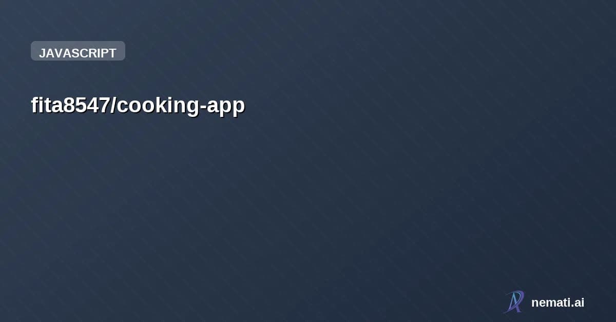 fita8547/cooking-app — React 기반 웹 애플리케이션으로 애드혹 쿡킹 AI 서비스