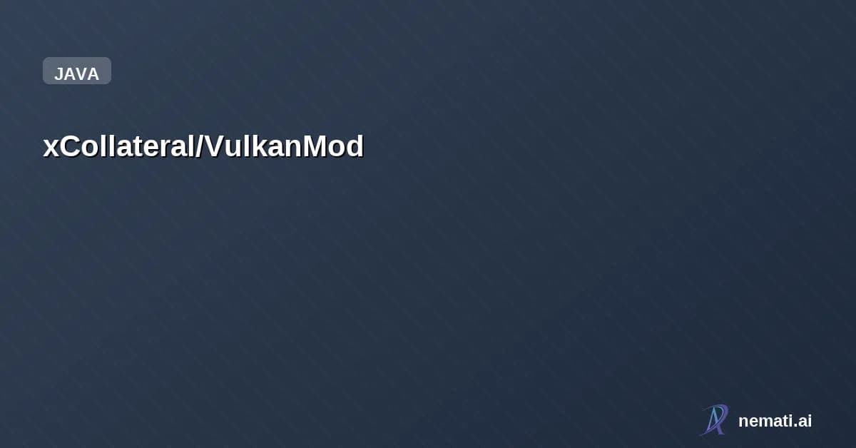 xCollateral/VulkanMod — Star


  

  
    
    


      
        xCollateral /

      VulkanMod  

    
