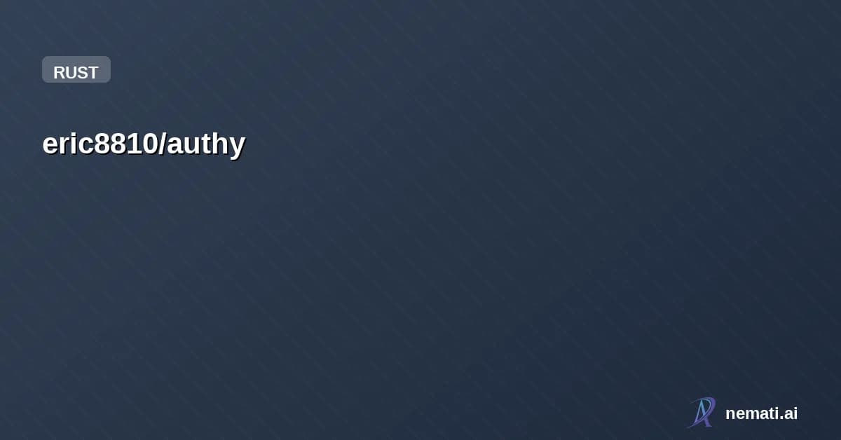 eric8810/authy — A CLI secrets store & dispatch tool built for AI agents.  Authy stores encrypted