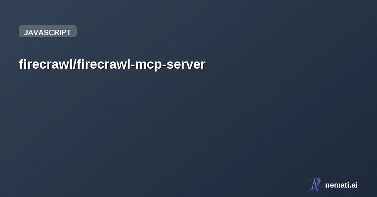 firecrawl/firecrawl-mcp-server — Star


  

  
    
    


      
        firecrawl /

      firecrawl-mcp-server